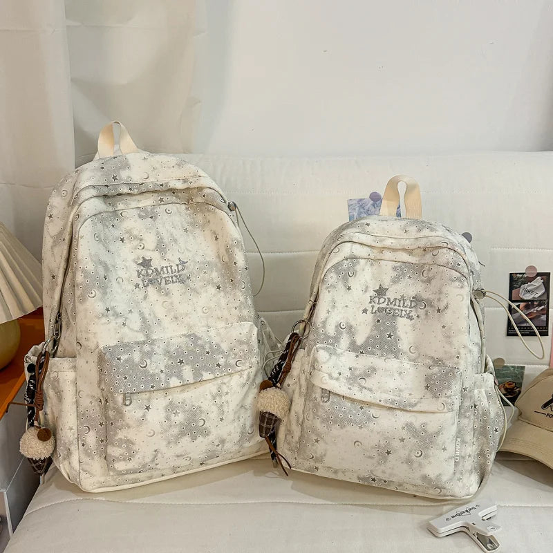 Nixie Tie-Dye Star Backpack – School & College Nylon Bag Tie-Dye Backpack Nixie