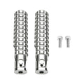 KEMITOUR 8MM Universal Aluminium Motorcycle Foot Pegs Auto Rebound Motorcycle Foot Pegs Nixie Silver