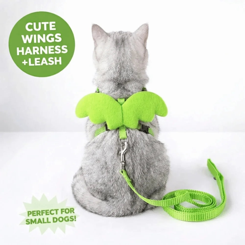 Angel Wings Dog & Cat Harness Leash Set – 120CM Nylon Pet Harness Leash Nixie