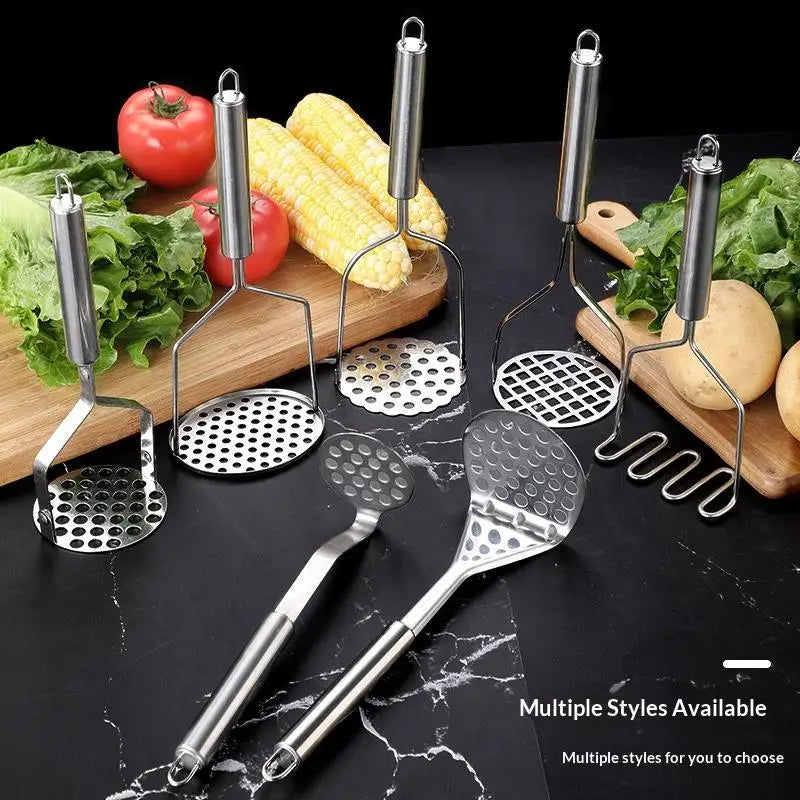 Heavy Duty Stainless Steel Potato Masher – Grip Handle Potato Masher Nixie