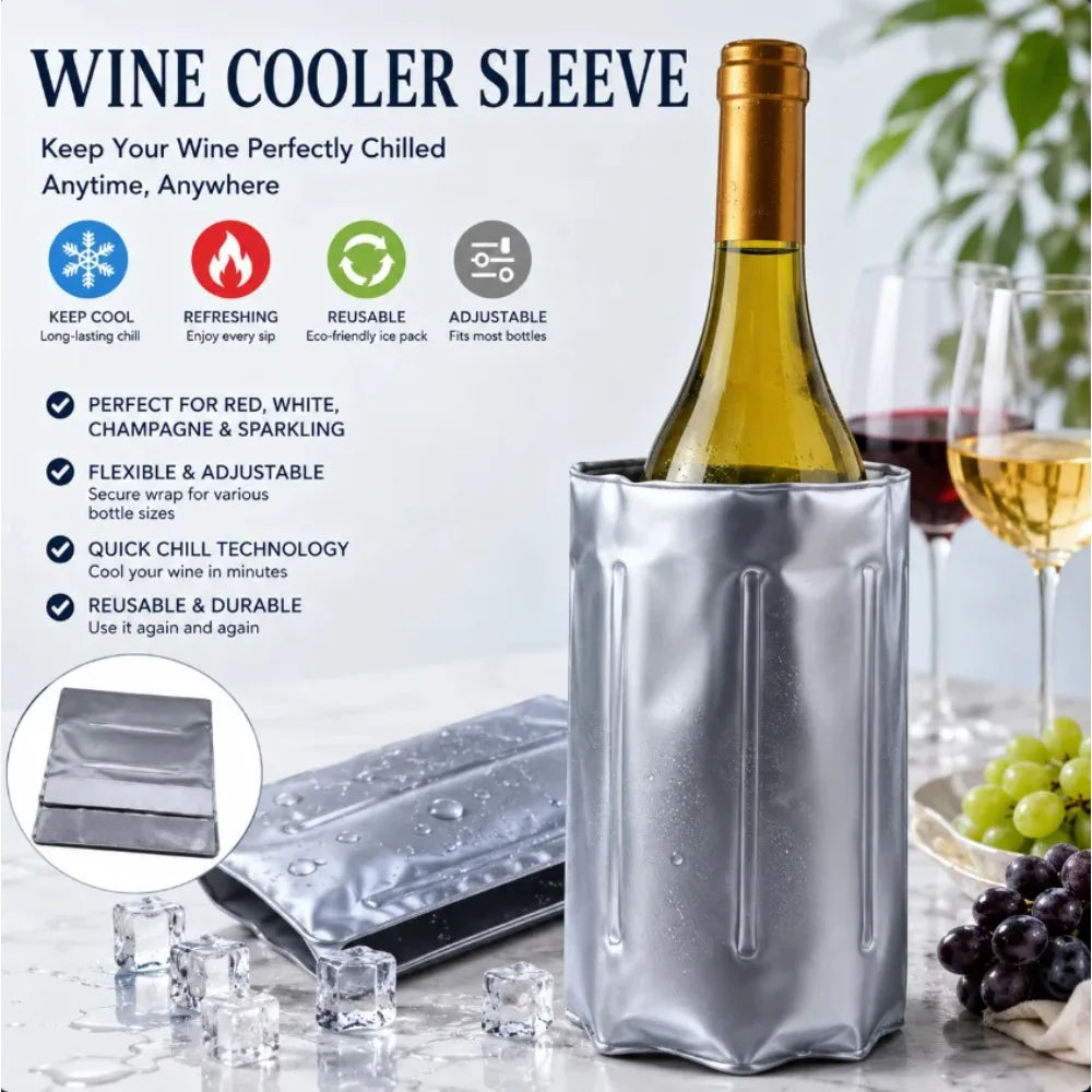 Portable Gel Wine Cooler Sleeve – Bottle Chiller for Parties Wine Cooler Sleeve Nixie