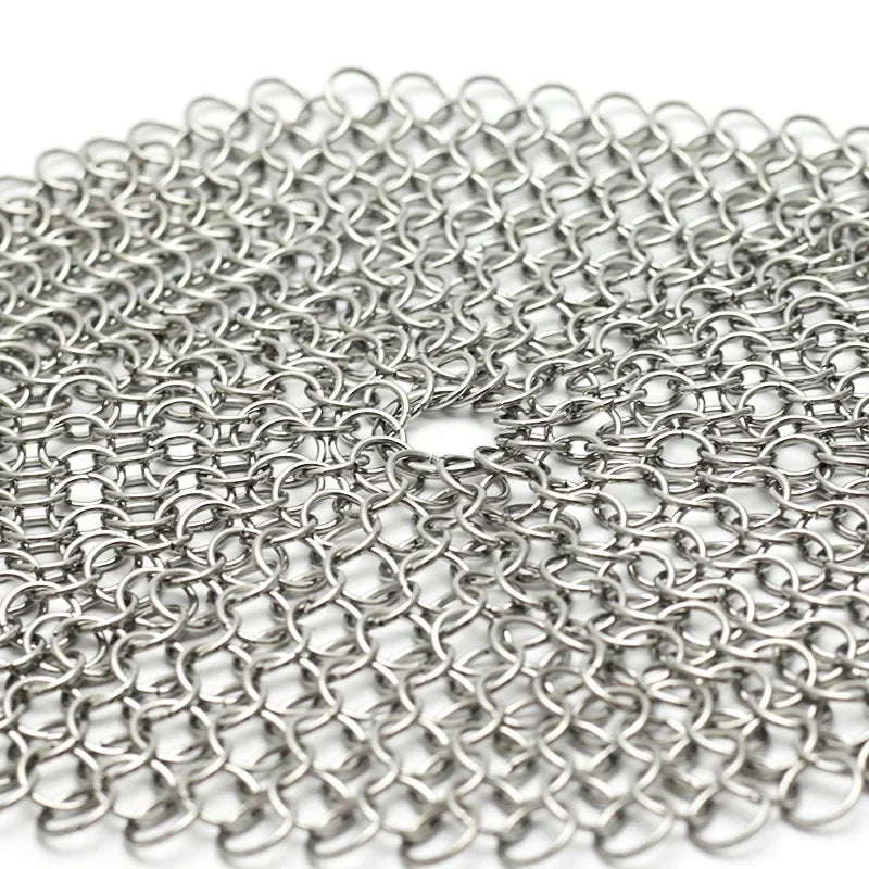 Stainless Steel Chainmail Scrubber for Cast Iron – 4 Inch Chainmail Scrubber Nixie