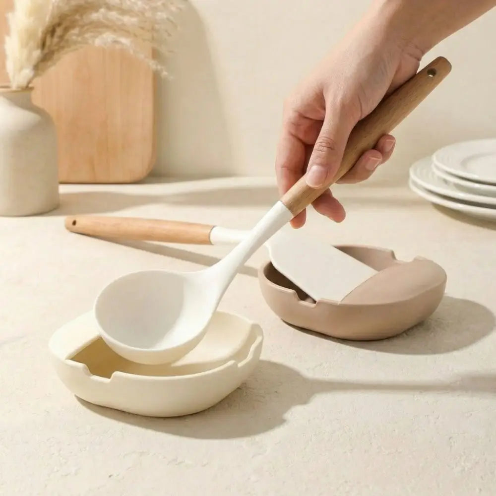 Non-Slip Heat-Resistant Spoon Rest & Spatula Holder Rack Spoon Rest Rack Nixie
