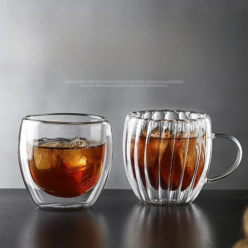 Double-Layer Borosilicate Glass Coffee Cup – Insulated Double Wall Glass Cup Nixie