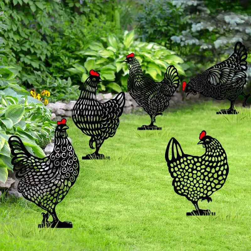 Acrylic Hen Garden Stake | UV-Resistant Chicken Lawn Decor Garden Decorative Stake Nixie
