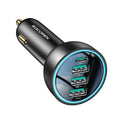 Rocoren 55W 4-Port USB-C Car Charger | QC3.0 Fast Charging Car Charger Nixie 55W Car Charger