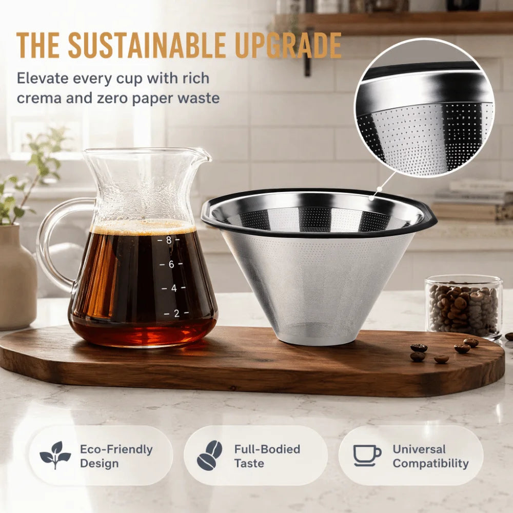 Reusable Stainless Steel Coffee Filter | Ultra Fine Mesh Coffee Filter Nixie