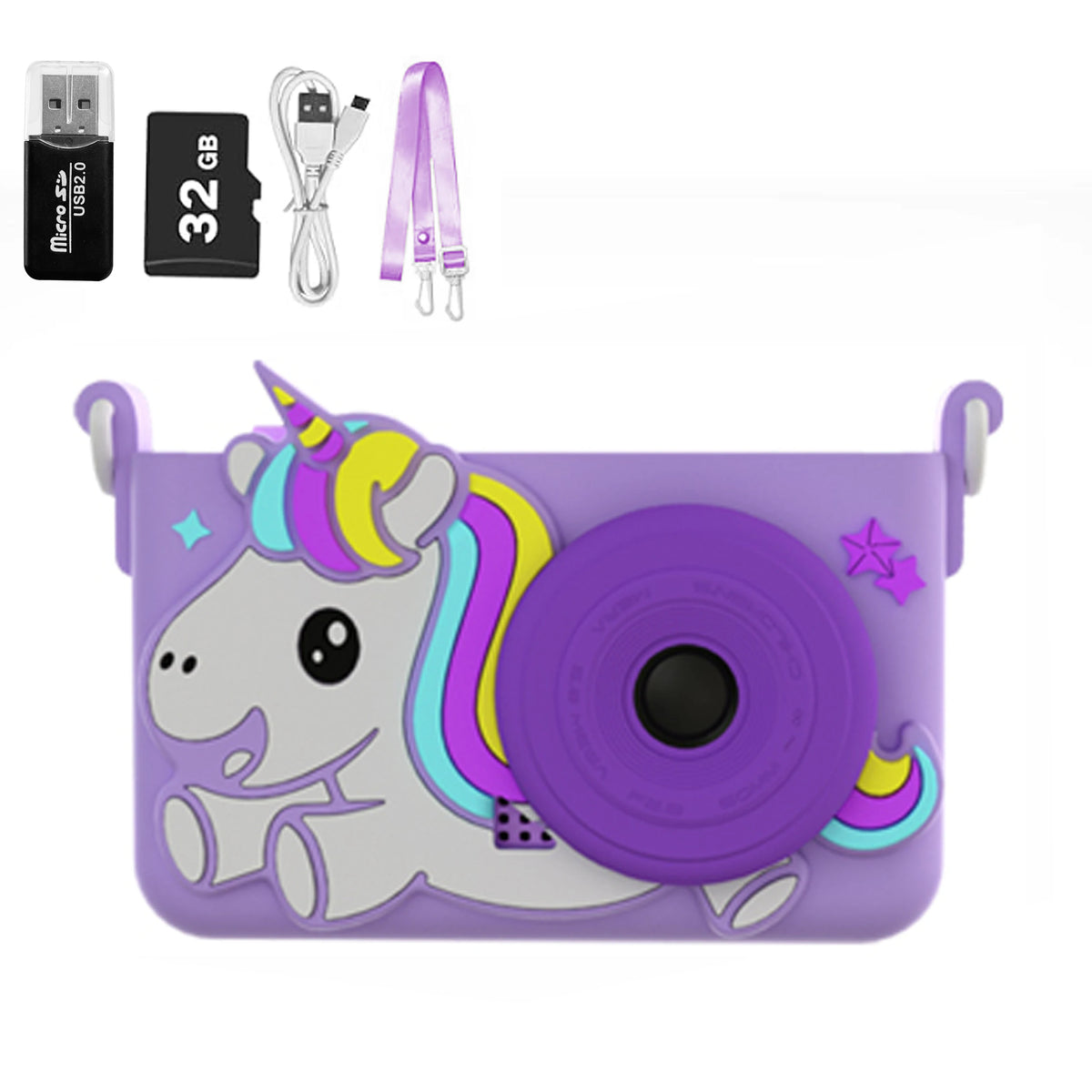 Unicorn Kids Camera 1080P HD Dual Lens Digital Camera Ages 3–12