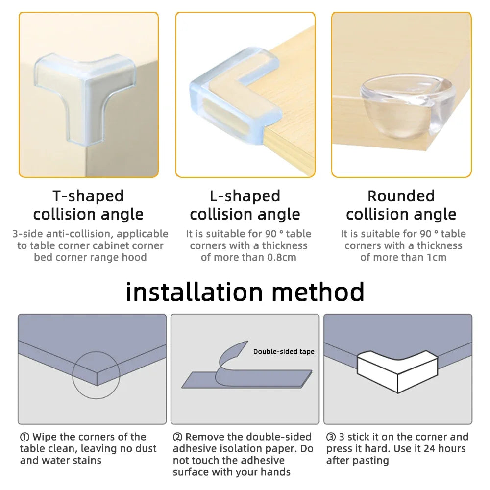 Baby Safety Corner Guards – Clear PVC Furniture Edge Protectors Baby Corner Guards Nixie