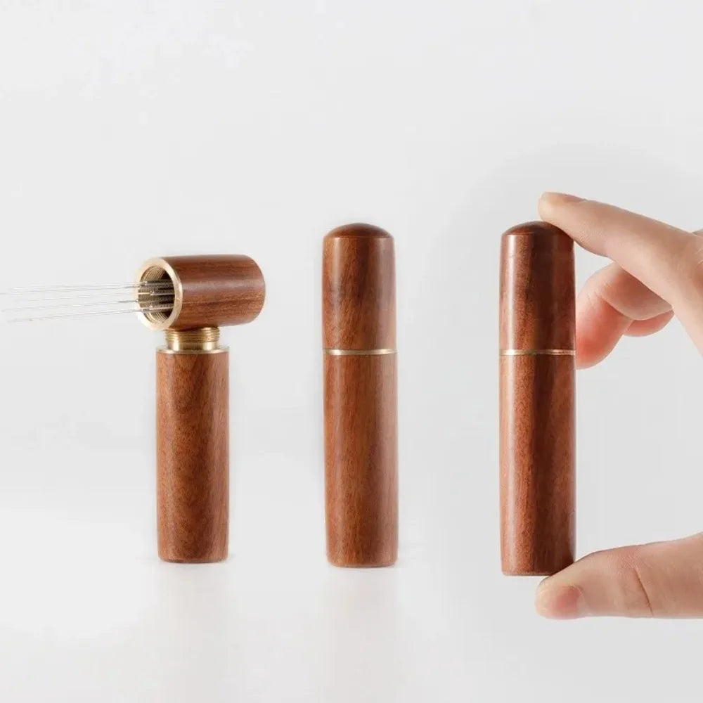 FEB.WIND Espresso Tamper & Coffee Distributor – Wood Handle Espresso Tamper Tool Nixie