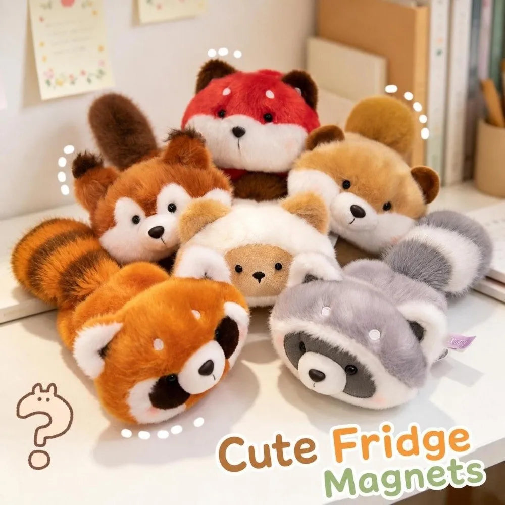 Cute Plush Raccoon Fridge Magnet – Scented Cartoon Decor