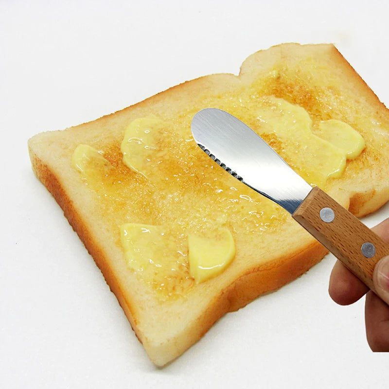 Wooden Handle Stainless Steel Butter & Cheese Spreader Knife Cheese Spreader Knife Nixie
