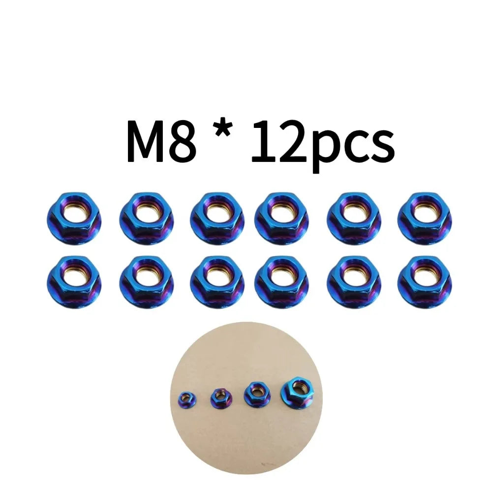 M5–M10 Stainless Steel Blue Flange Hex Locking Nuts – 12 Pack Flange Hex Locking Nuts Nixie M8