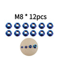 M5–M10 Stainless Steel Blue Flange Hex Locking Nuts – 12 Pack Flange Hex Locking Nuts Nixie M8