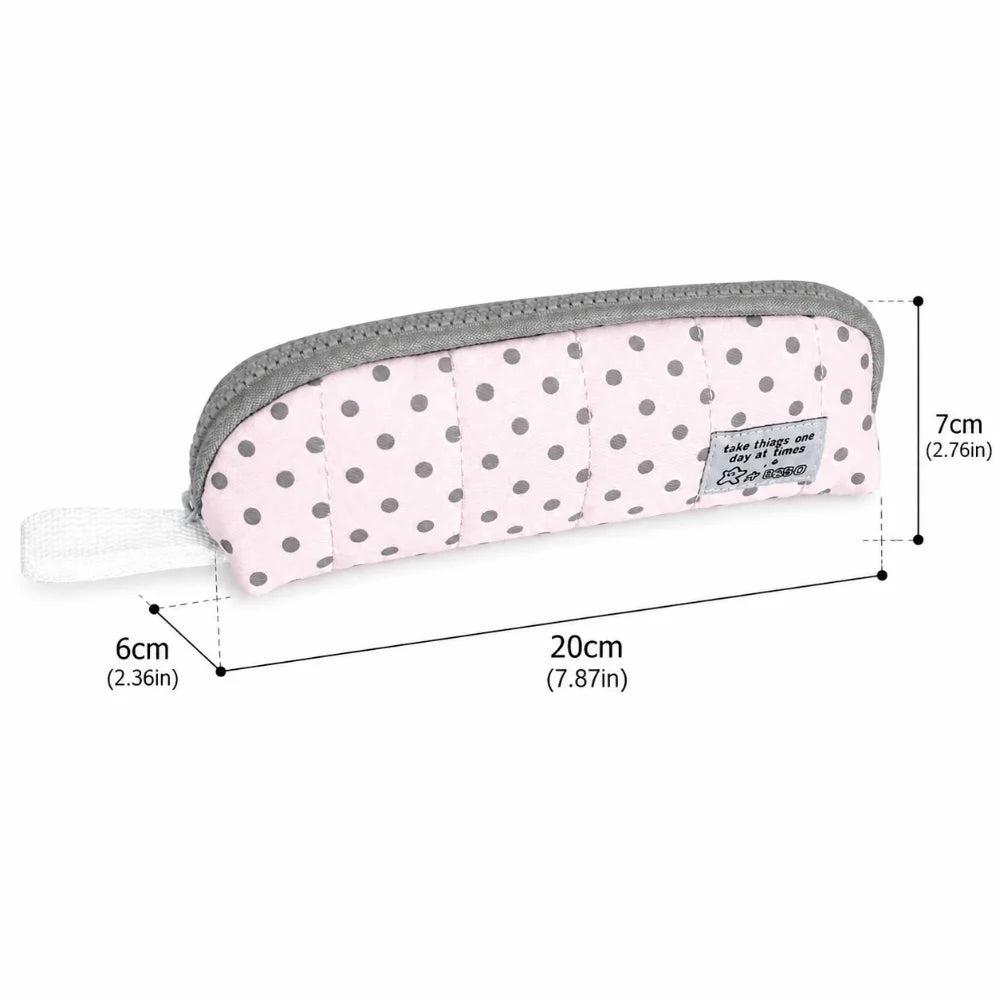 Korean Polka Dot Pencil Case – Large Capacity Stationery Pouch