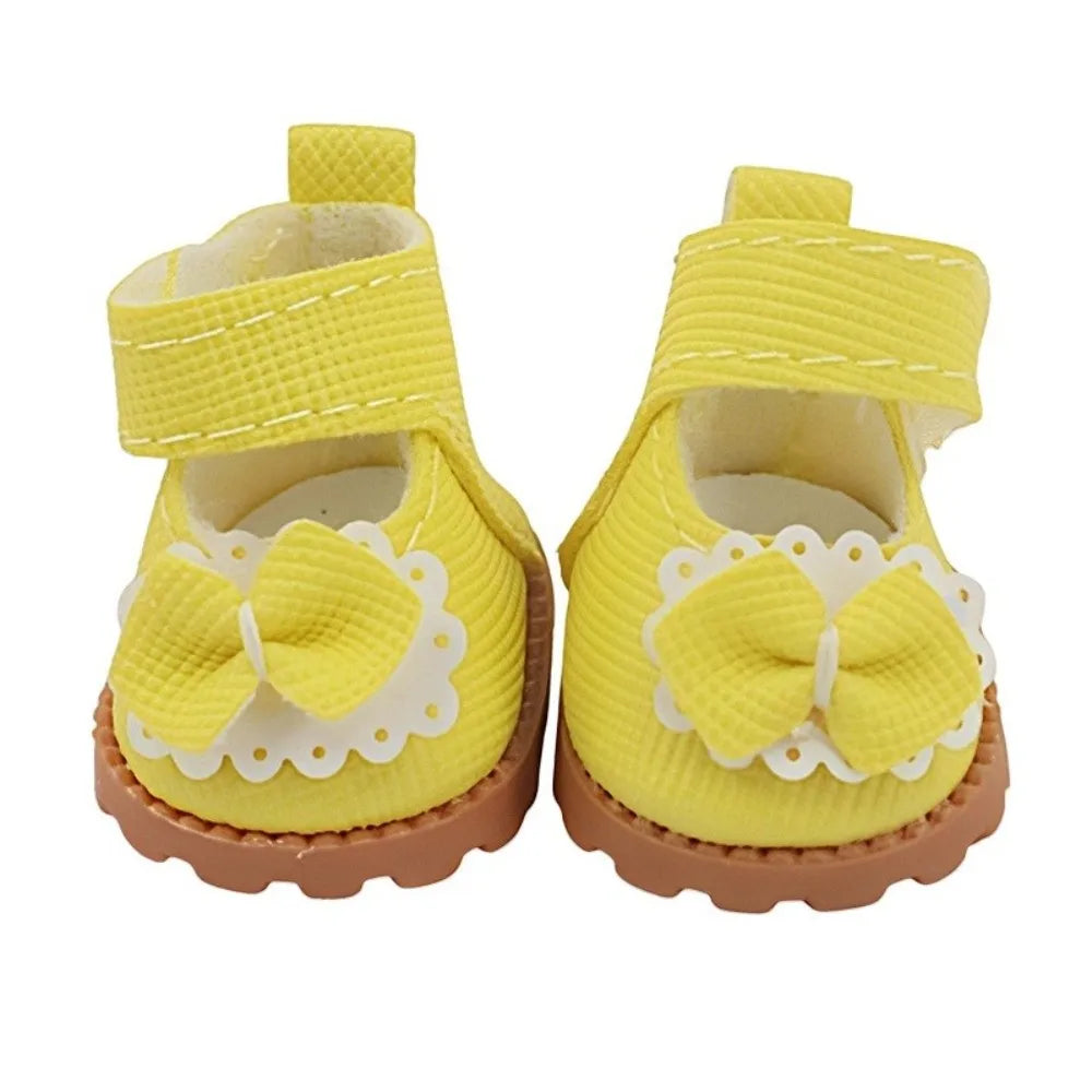Bow Tie PU Leather Doll Shoes for 17cm Cotton Dolls – 1/6 Doll Accessories Nixie