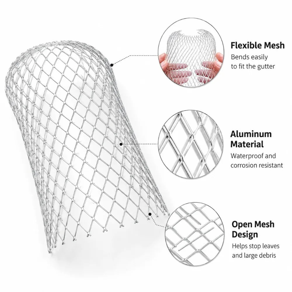 Metal Mesh Gutter Drain Cover – Leaf & Debris Filter Guard