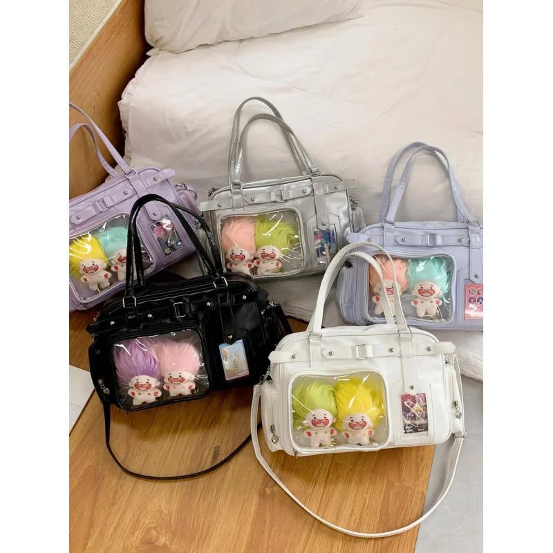 Nixie 2D Anime Purple Boston Bag – Large Shoulder & Crossbody Shoulder Tote Bag Nixie