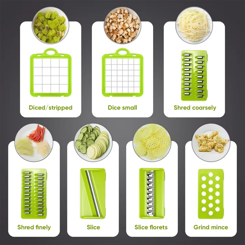 16-Piece Vegetable Chopper Slicer Dicer & Grater Kitchen Set Vegetable Chopper Set Nixie