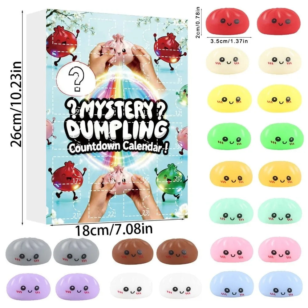 Mystery Dumpling Advent Calendar – 24-Day Fidget Squeeze Toy Fidget Advent Calendar Nixie