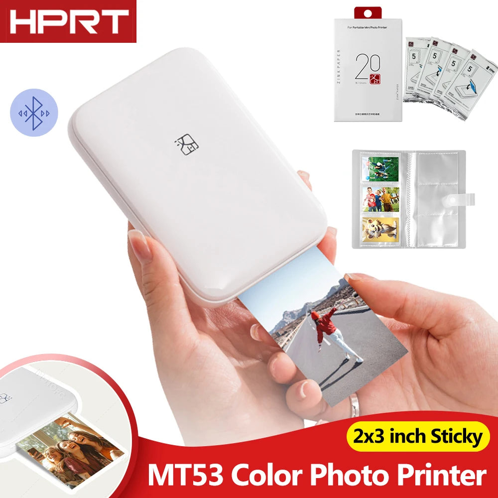 HPRT MT53 Portable Bluetooth Photo Printer | 2x3" Zink Portable Photo Printer Nixie