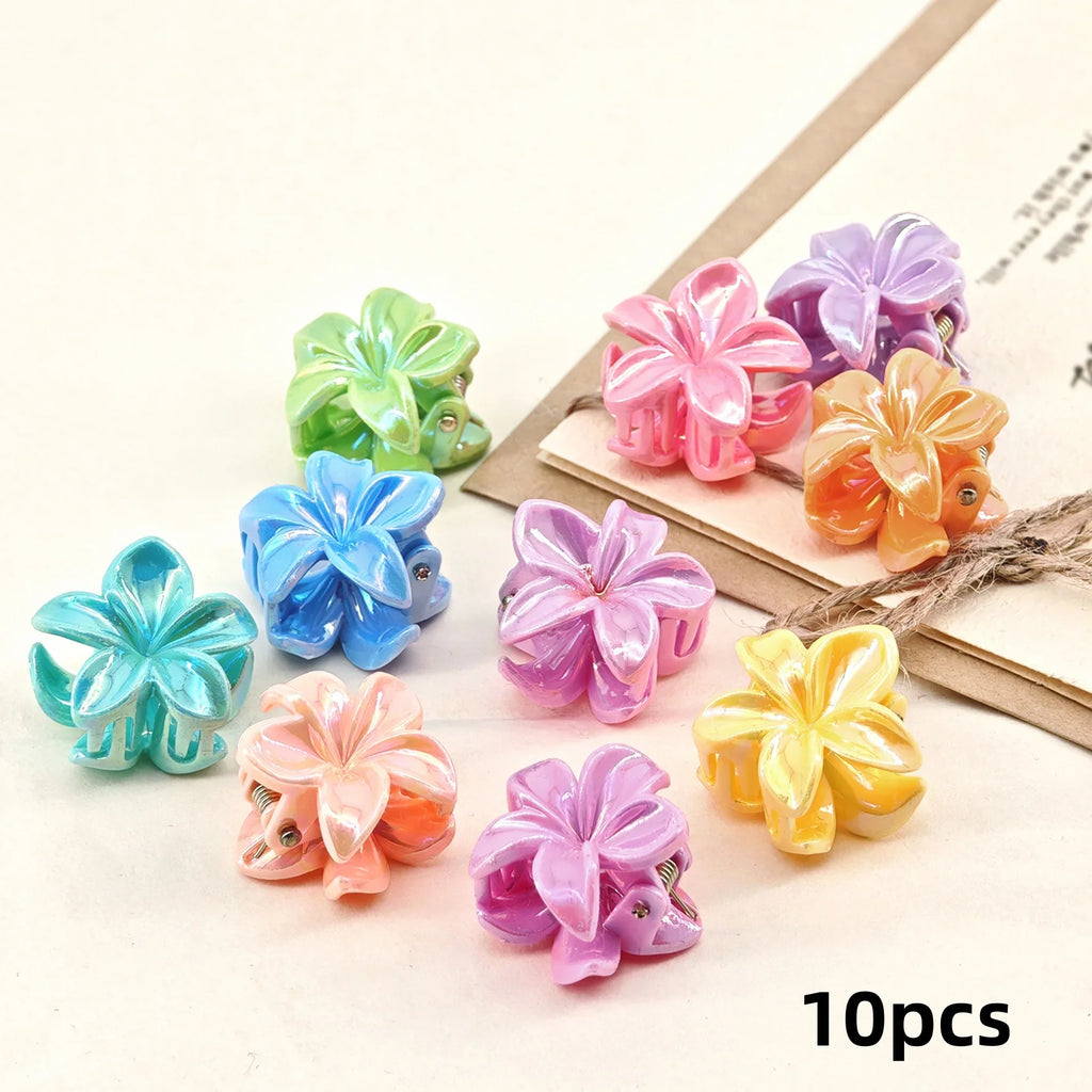 10pcs Daffodil Flower Hair Clips Y2K Bohemian Braiding Cuffs Floral Hair Clips Nixie A- 10PCS