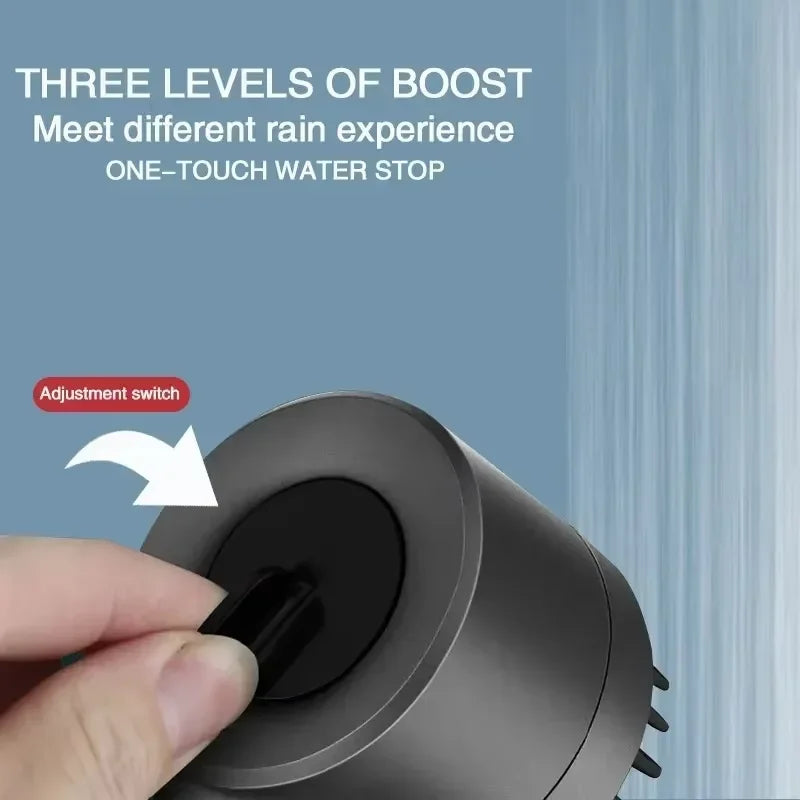 3-Mode High Pressure Filter Shower Head with Massage Brush