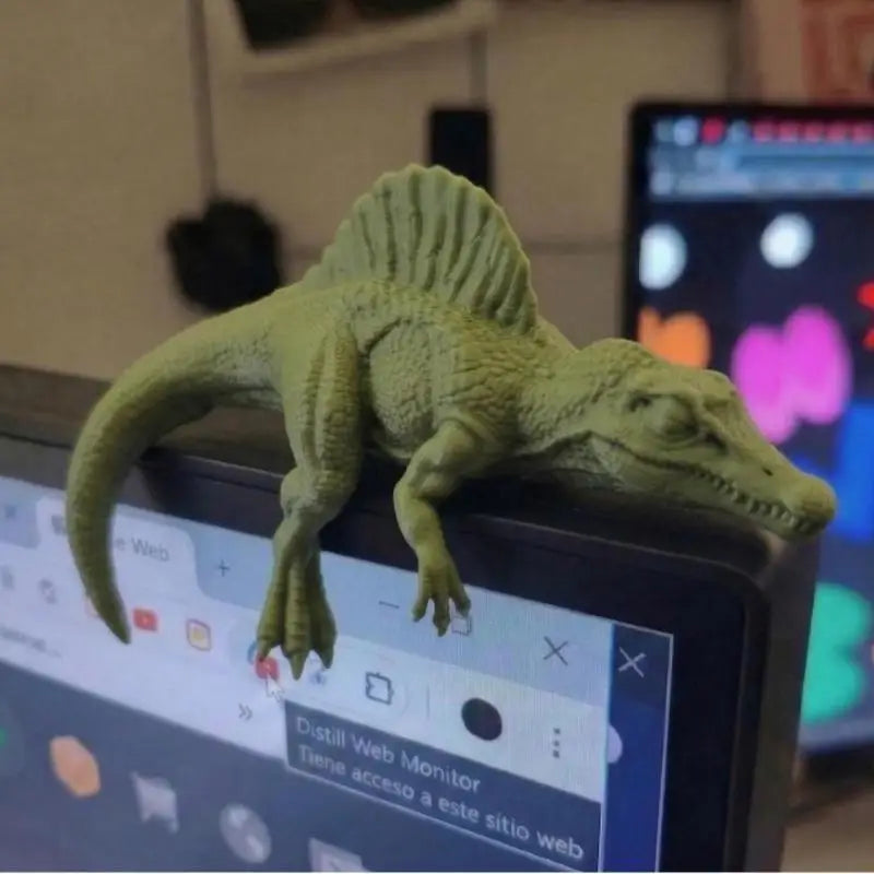 Sleeping T-Rex Monitor Topper Figurine | Cute Desk Dinosaur Desk Figurine Ornament Nixie