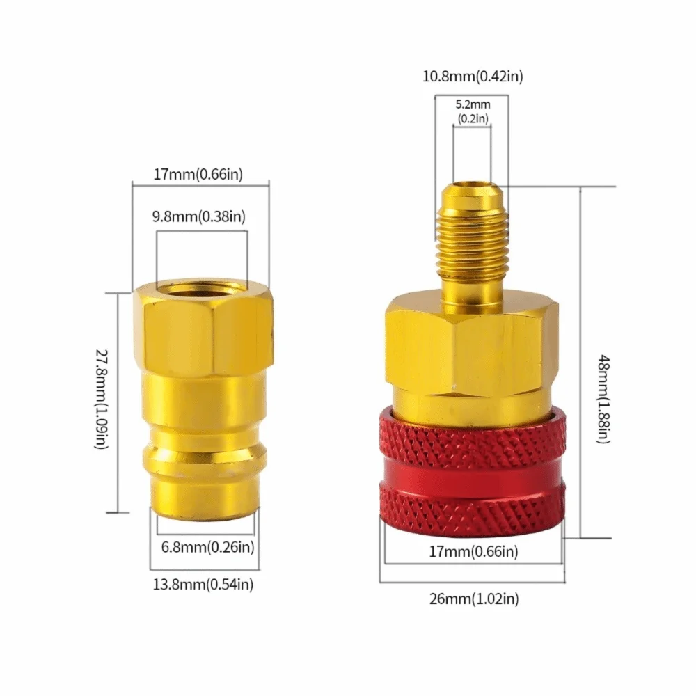 R1234YF to R134A Quick Coupler Adapter Kit – High & Low Side AC Coupler Adapter Kit Nixie High Pressure