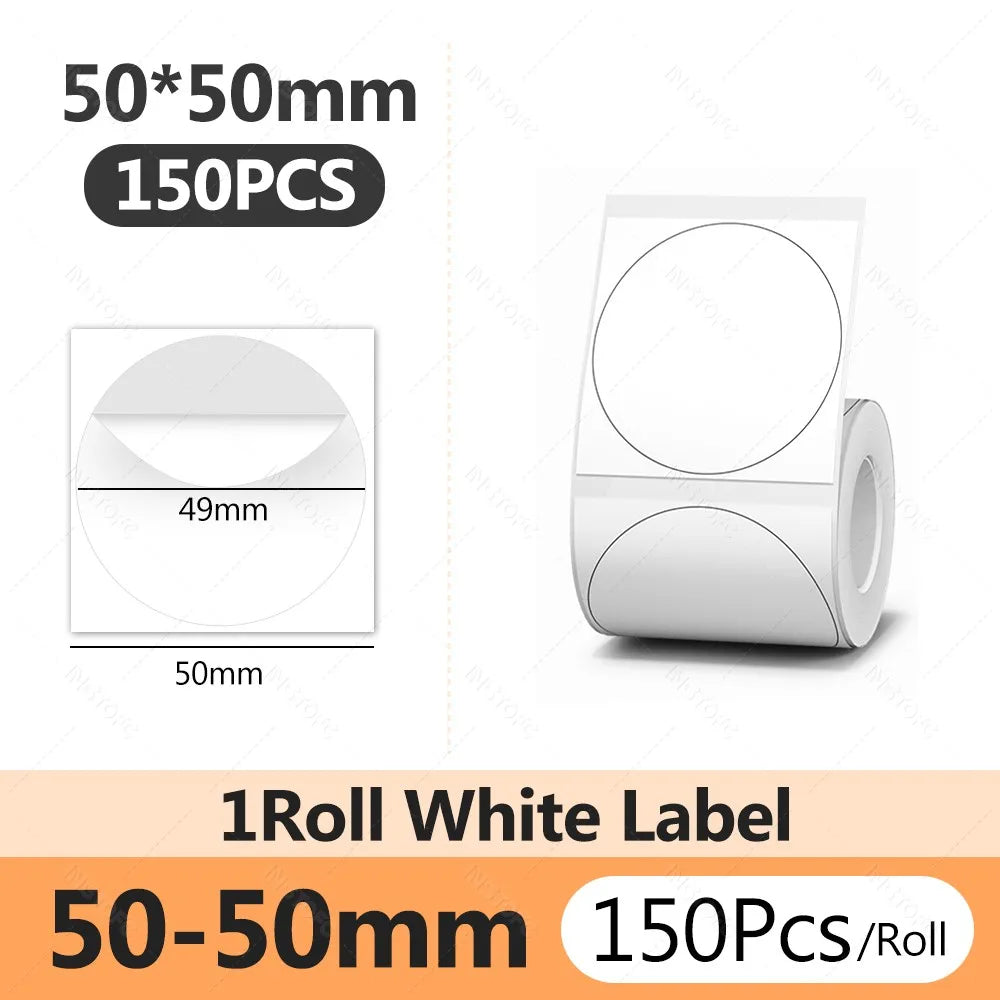 Niimbot Thermal Label Paper B1 B21 B3S – Waterproof Self-Adhesive Thermal Label Paper Nixie 50x50mm Round