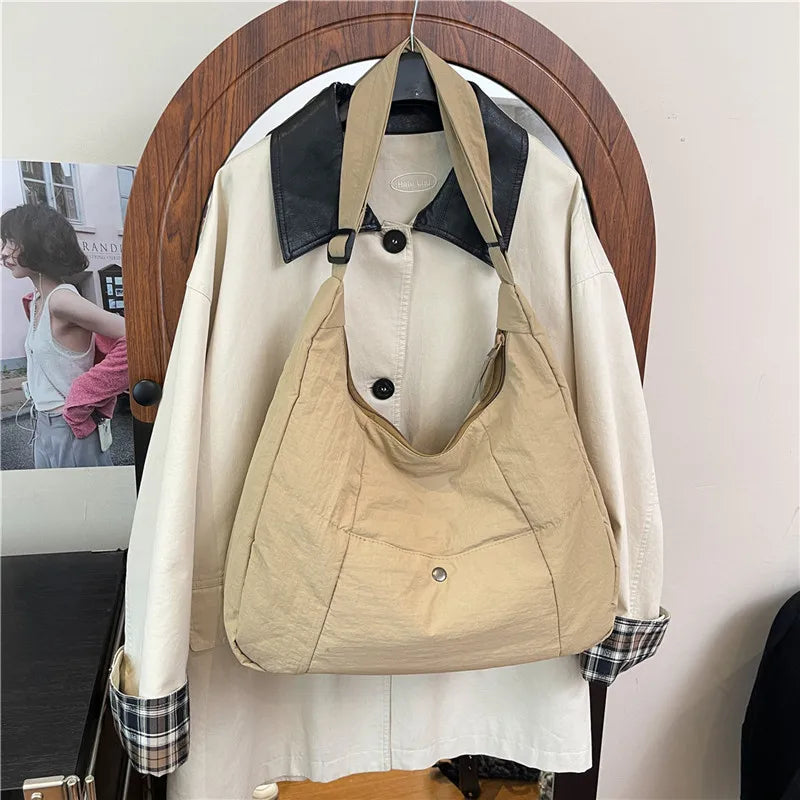 Large Pleated Crossbody Bag – Japanese Style Shoulder Tote Crossbody Shoulder Bag Nixie