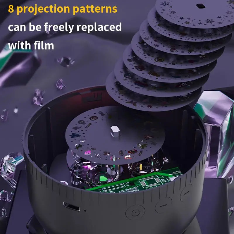 8-in-1 Rotating LED Projector Night Light | Ocean & Stars LED Projector Night Light Nixie