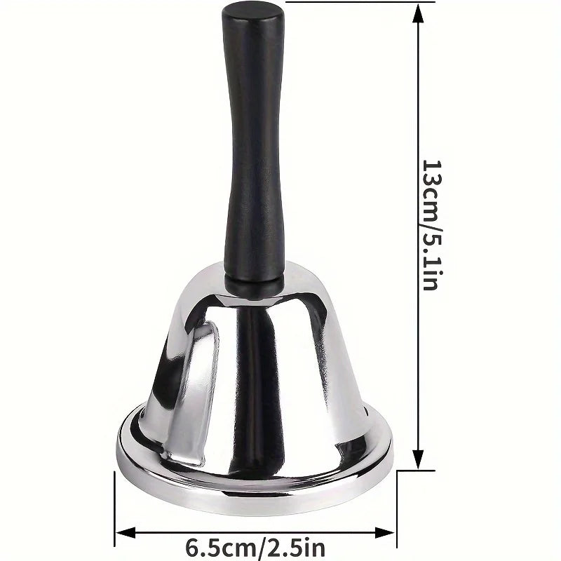 Silvery Steel Hand Bell – Loud Metal Bell for Class & Adults Metal Hand Bell Nixie