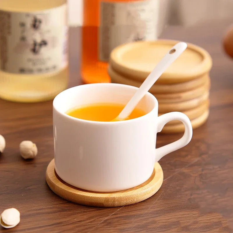 Walnut Wood Round Coaster – Heat Resistant & Eco-Friendly