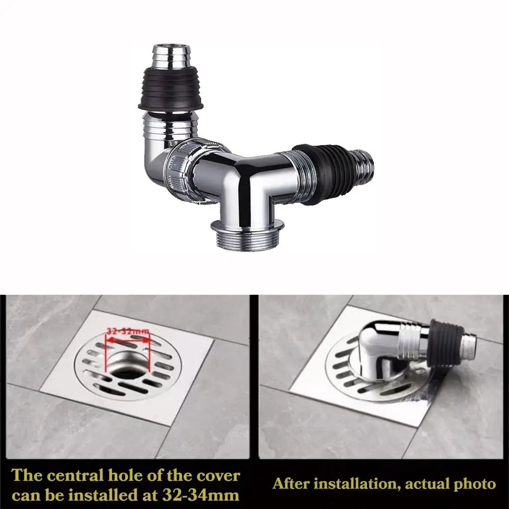 3-Way Washing Machine Drain Cover Odor-Proof Universal Adapter Drain Cover Adapter Nixie