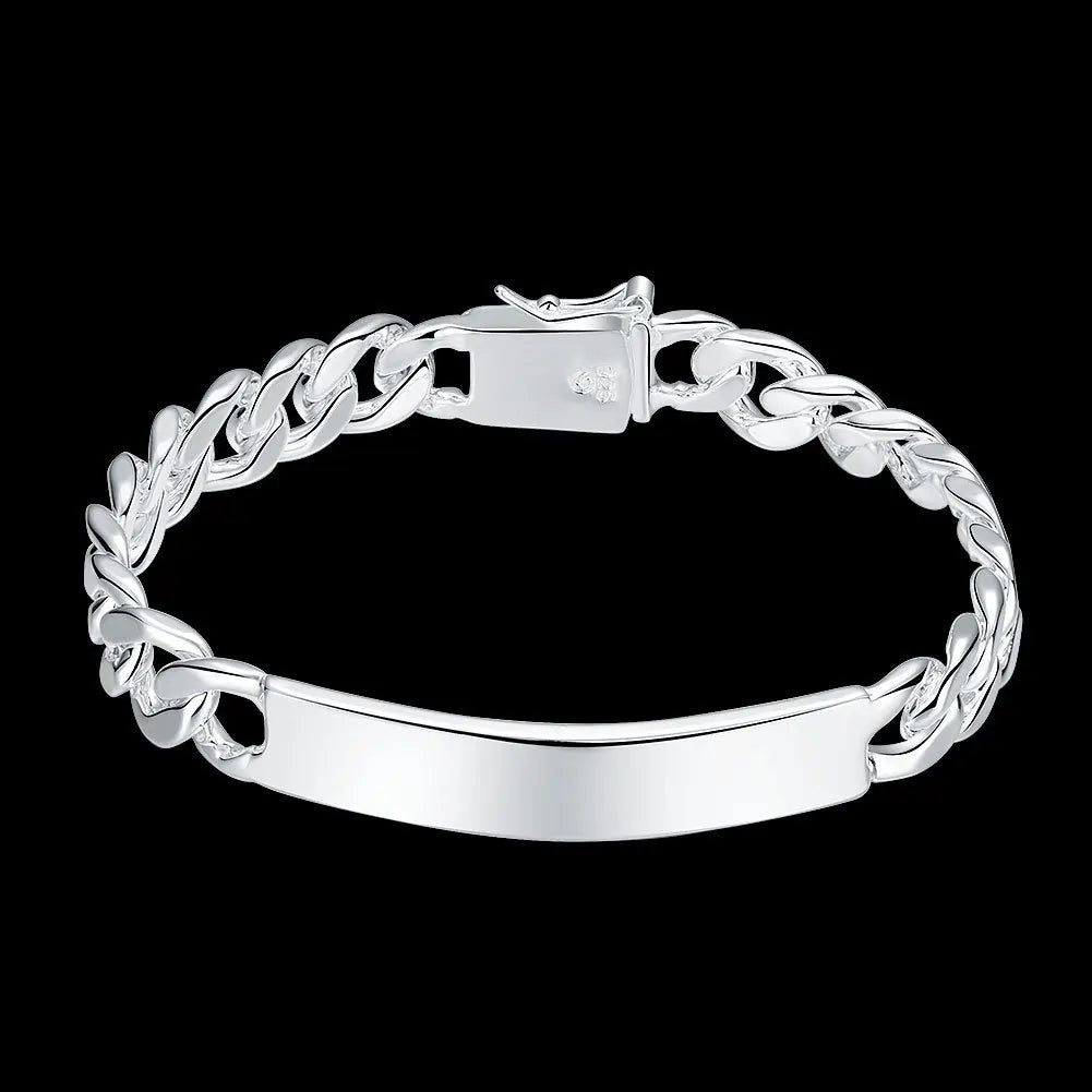 Silver-Plated Wide Chain Bracelet – Unisex Fashion Jewelry Fashion Bracelet Nixie Picture color