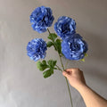 4-Head Pink Peony Artificial Silk Flowers – Long Stem Faux Floral Artificial Silk Flowers Nixie Blue