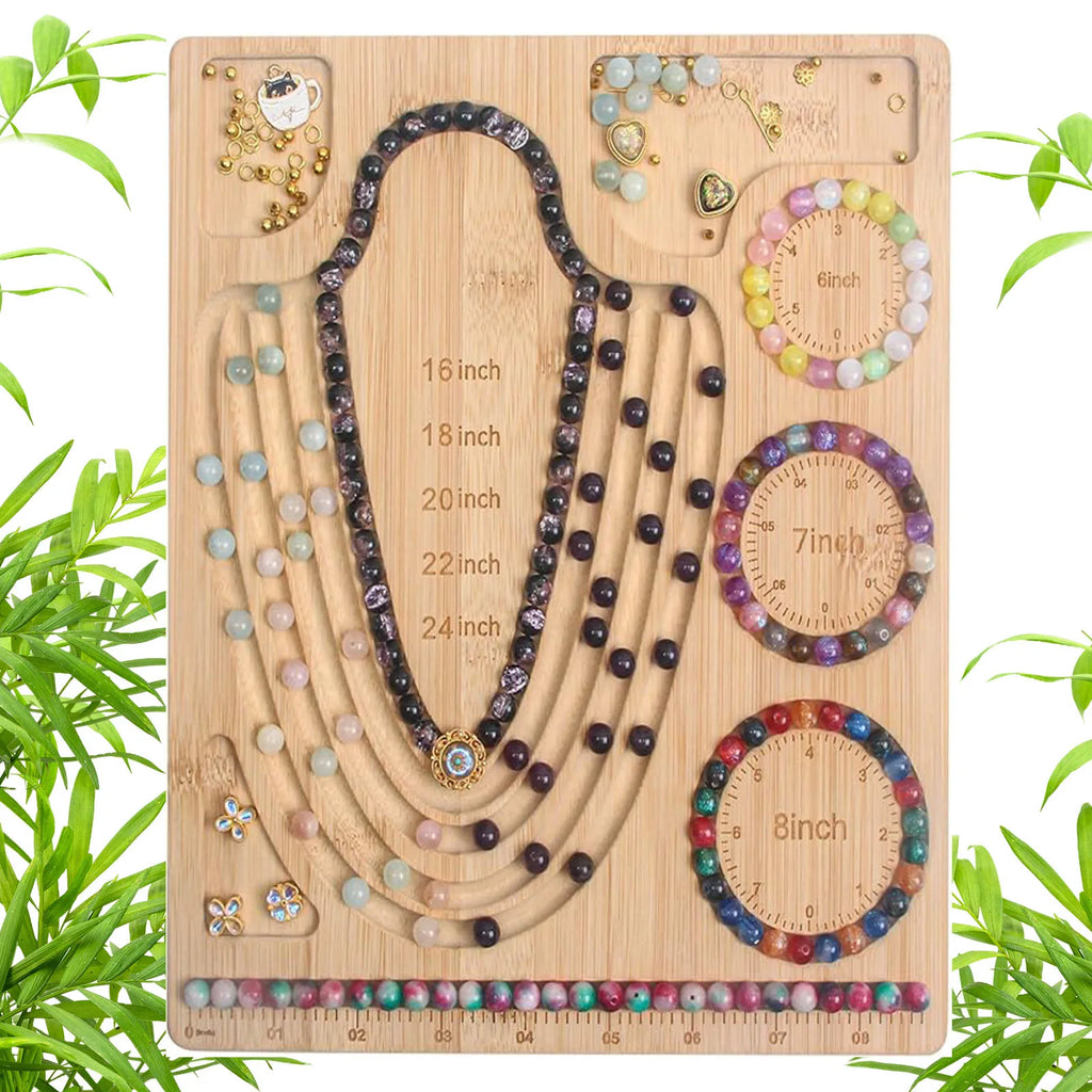Bamboo Bead Board – DIY Jewelry Making Beading Tray Organizer Beading Tray Board Nixie