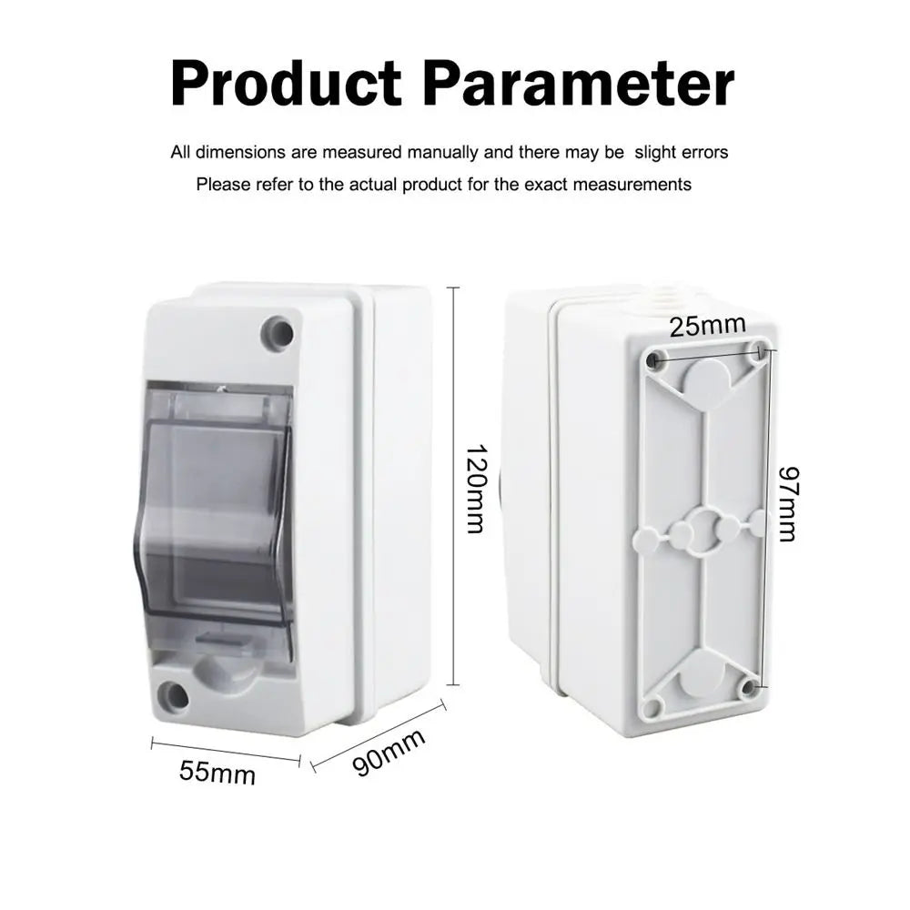 HT-2 IP65 Waterproof Distribution Box 2 Way Solar Junction Box Waterproof Breaker Box Nixie