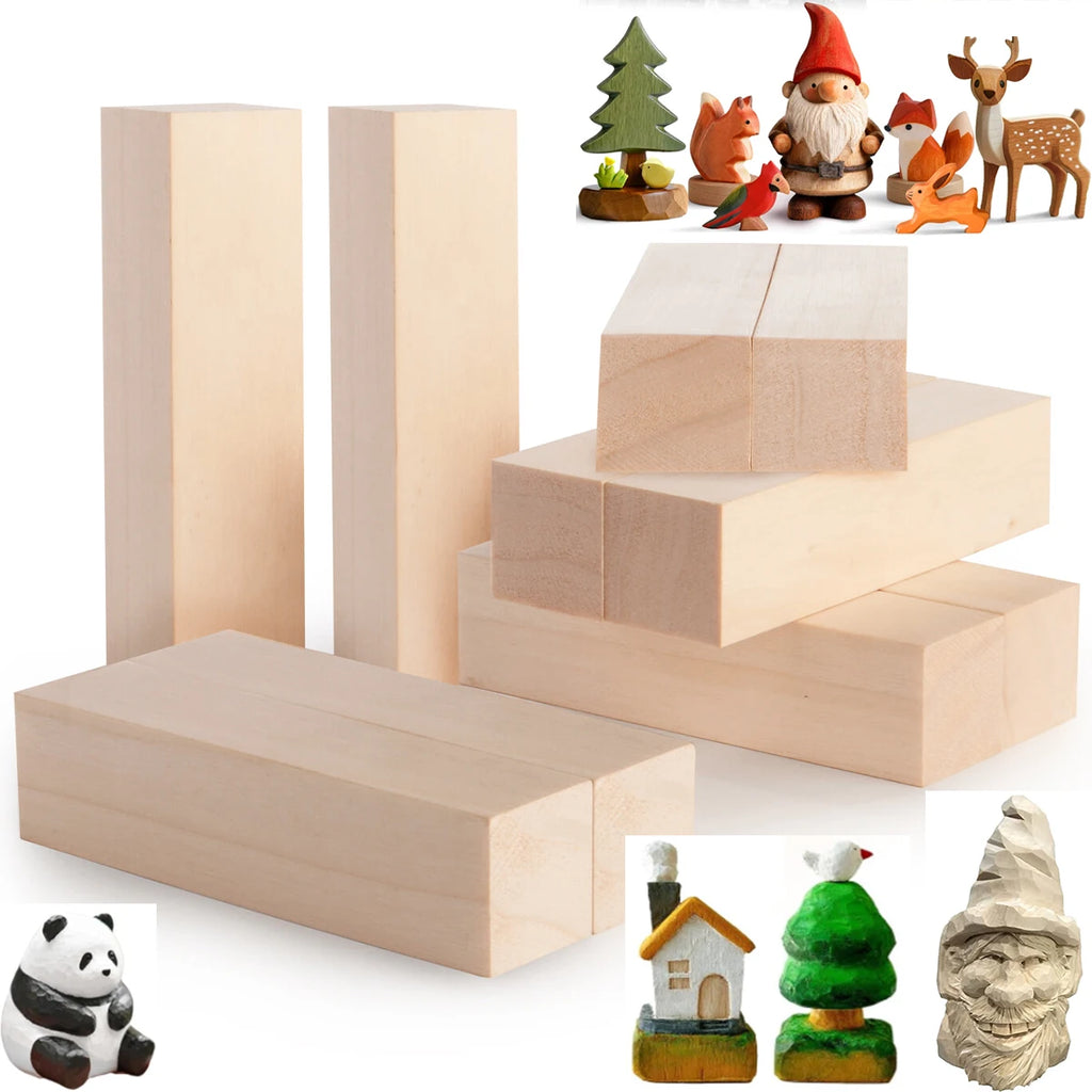 Basswood Carving Blocks – 10 Pcs Whittling Wood Kit for DIY Wood Carving Blocks Nixie