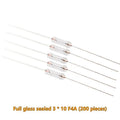 200PCS 3x10mm Axial Fast Glass Fuses 0.5A 1A 2A 3A 5A with Lead Wire Glass Fuse Assortment Nixie A6