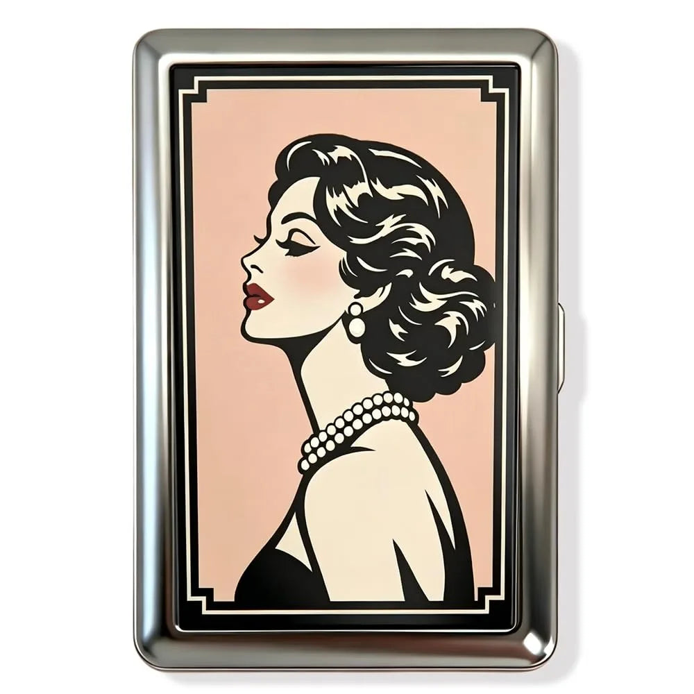 Vintage Metal Flip Card Case – Retro Compact Card Holder