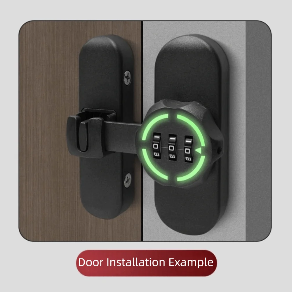 Zinc Alloy Mechanical Password Lock – 90/180° Sliding Door Bolt Mechanical Door Lock Nixie