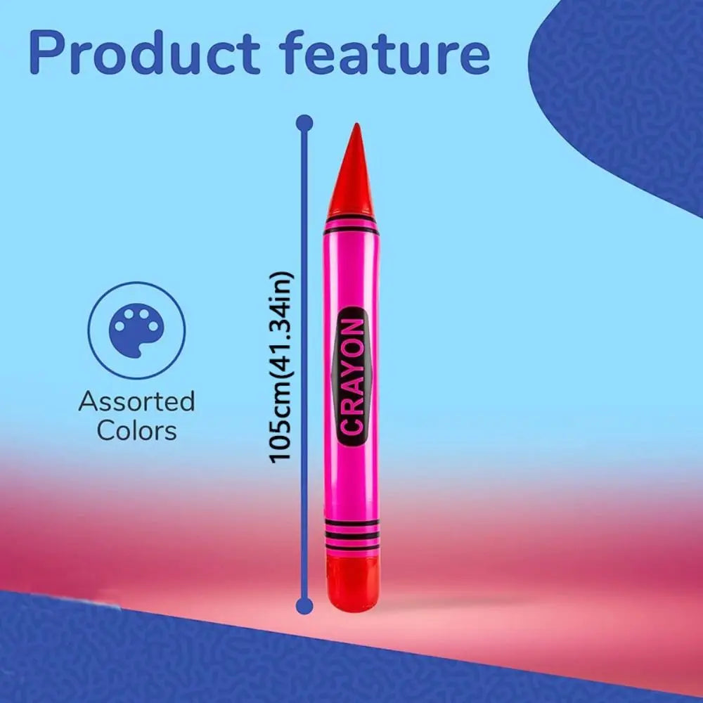 Giant Inflatable Neon Crayon Party Prop – 105cm PVC Decoration