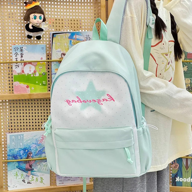 Korean Polka Dot School Backpack for Teen Girls | 20–35L Girls School Backpack Nixie