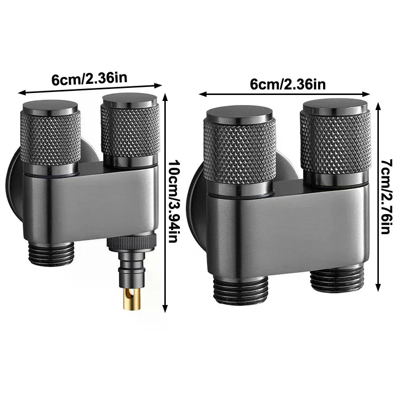 Stainless Steel 1-Inlet 2-Outlet Water Diverter Corner Valve Water Diverter Valve Nixie