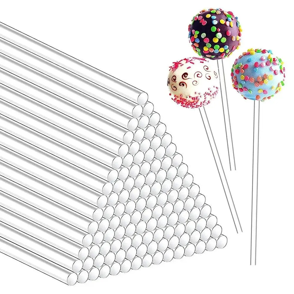 50Pcs Clear Acrylic Lollipop & Cake Pop Sticks – Baking Tools Cake Baking Tools Nixie