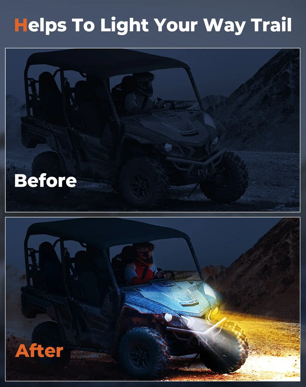 KEMIMOTO LED Fang Lights for Yamaha Wolverine X2 X4 850 1000 UTV LED Accent Lights Nixie
