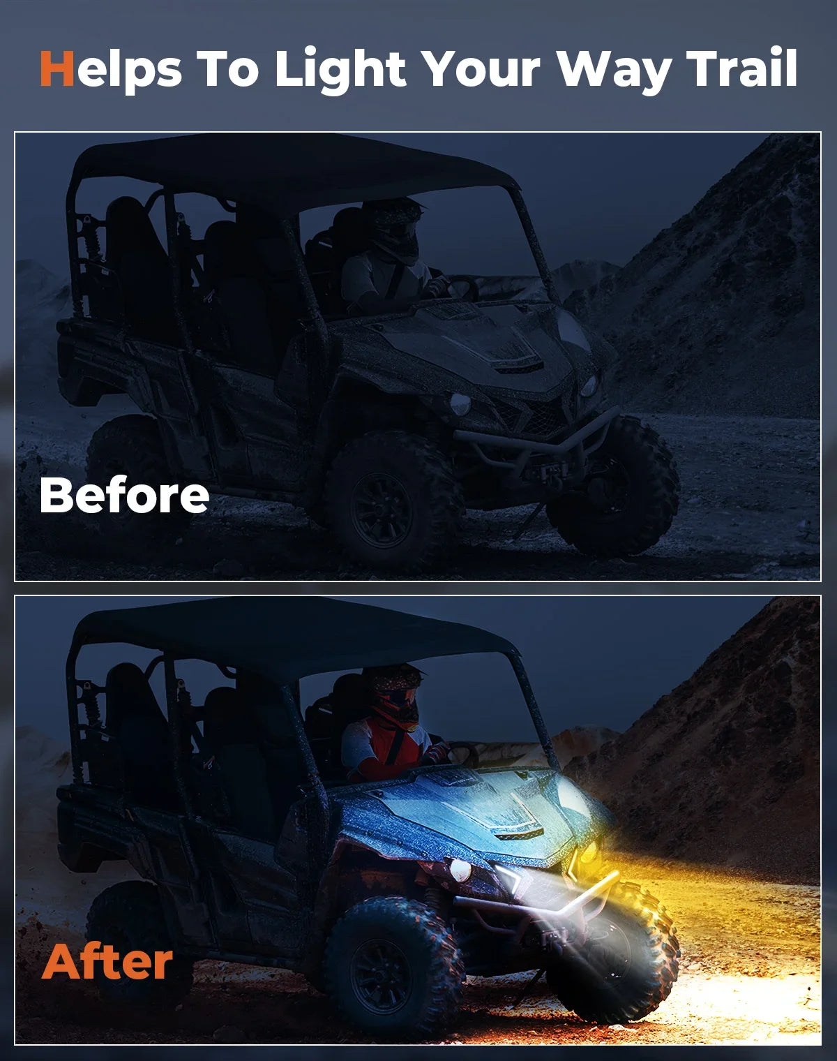KEMIMOTO LED Fang Lights for Yamaha Wolverine X2 X4 850 1000 UTV LED Accent Lights Nixie