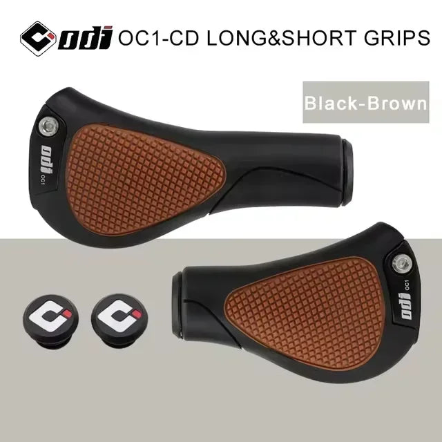 ODI Lock-On Ergonomic MTB Bicycle Grips – Aluminum & Rubber MTB Handlebar Grips Nixie Black-Brown